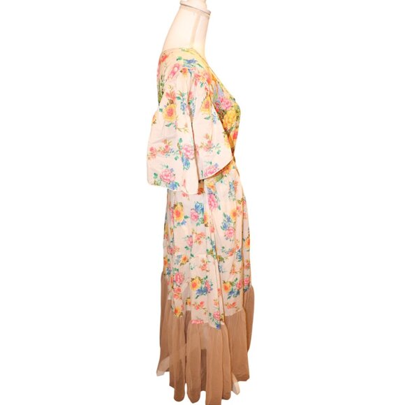 Aratta Earth Angels Maxi Dress With Sheer Hem, Medium NWT - Picture 2 of 6